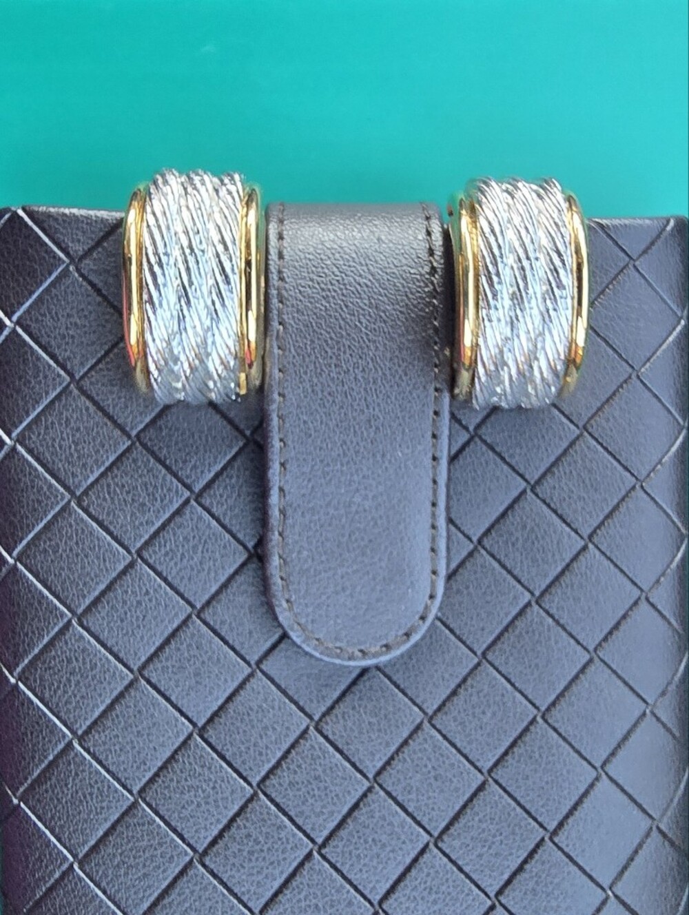 Givenchy Two-Tone Textured Hoop Clip-On Earrings in Silver and Gold